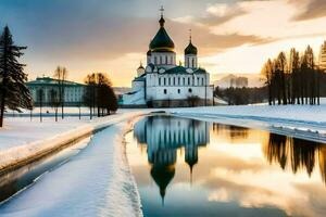 das Kathedrale von das Kreml im Winter. KI-generiert foto