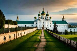 das Russisch orthodox Kathedrale im das Stadt von Kiew. KI-generiert foto