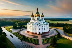 das Kathedrale von das heilig Kreuz im Russland. KI-generiert foto