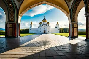 das Kathedrale von das heilig Kreuz im Moskau, Russland. KI-generiert foto