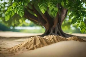 ein Baum im das Wüste. KI-generiert foto