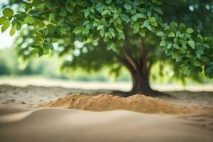 Sand und Baum im das Wüste. KI-generiert foto