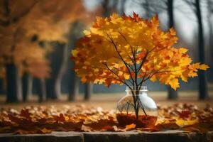 Foto Hintergrund Blätter, das Herbst, fallen, Blätter, Die, Herbst, Blätter, Die,. KI-generiert