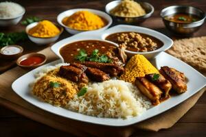 indisch Essen ist ein Beliebt Wahl zum viele Personen. KI-generiert foto