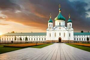 das Kathedrale von das heilig Kreuz im Kiew. KI-generiert foto