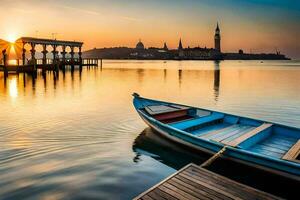 das Sonnenuntergang im Venedig, Italien. KI-generiert foto
