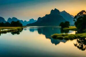 das li Fluss im China. KI-generiert foto