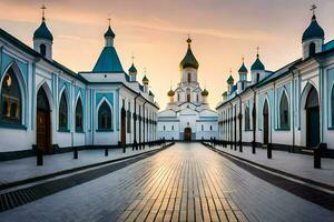 das Kathedrale von das heilig Kreuz im Kiew. KI-generiert foto