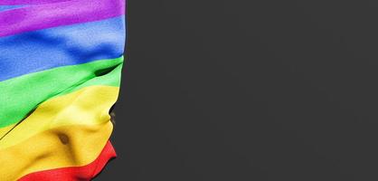 Gay Pride-Flagge mit Kopienraum. 3D-Rendering foto