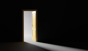 offene Tür mit einfallendem Licht foto