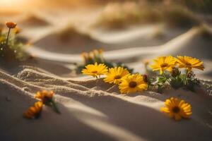 das Blumen von das Wüste. KI-generiert foto