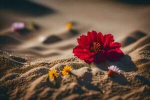 ein Blume im das Wüste. KI-generiert foto