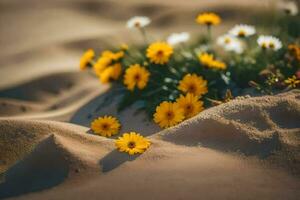 das Blumen von das Wüste. KI-generiert foto