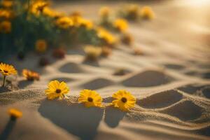 das Blumen von das Wüste. KI-generiert foto