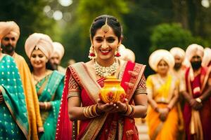 indisch Hochzeit Fotografie im Delhi. KI-generiert foto