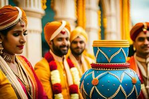 das Hochzeit von Person und Person beim das großartig Hotel, Delhi. KI-generiert foto