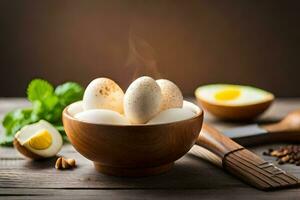 das Leistungen von Eier und Wie zu Essen ihnen. KI-generiert foto