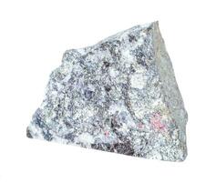 Rau Stibnit Antimonit Felsen isoliert auf Weiß foto