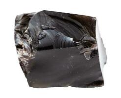 roh Scharf Obsidian vulkanisch Glas Felsen isoliert foto