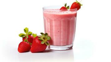 frisch und köstlich Erdbeere Smoothie auf ein Weiß Hintergrund foto