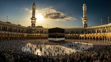 das schön Aussicht von das Stadt von Mekka und ebenfalls das Platz von Anbetung von das Kaaba foto