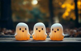 Halloween Hintergrund mit Geister. Halloween Konzept. ai generativ foto