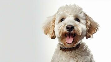 flauschige Hund, süß gepflegt Haustier, isoliert Hintergrund. generativ ai foto