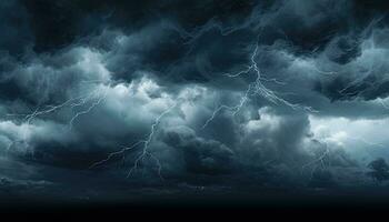 ai generiert dunkel Himmel und Wolken Hintergrund, Sturm Zeit, dunkel Gewitter. foto