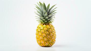 Foto von ein Ananas schlagen isoliert auf eben Weiß Hintergrund. generativ ai