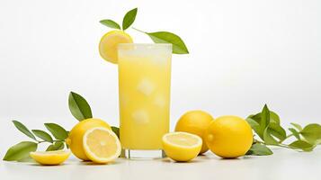 Foto von ein Limonade trinken isoliert auf Weiß Hintergrund. generativ ai