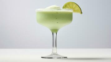 Foto von ein gefroren Margarita trinken isoliert auf Weiß Hintergrund. generativ ai