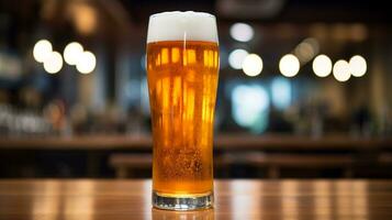 Foto von ein Bier trinken isoliert auf dunkel Hintergrund. generativ ai