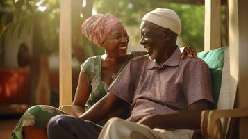 ältere Paar - - glücklich Leben - - generativ ai, ai generiert Bild foto