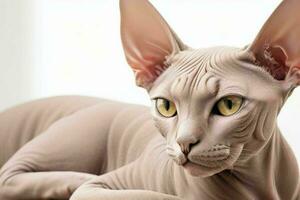 Porträt von ein Sphynx Katze. ai generativ Profi Foto