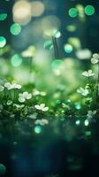 Bokeh Beleuchtung im Schatten von Grün zum st. Patricks Tag foto