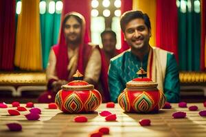 indisch Hochzeit Fotografie im Bangalore. KI-generiert foto