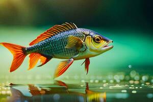 ein Fisch ist Schwimmen im das Wasser. KI-generiert foto