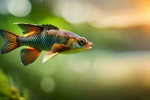 ein Fisch ist Schwimmen im das Wasser. KI-generiert foto