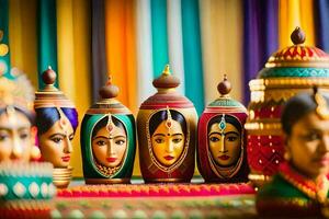 indisch Diwali Dekorationen zum heim. KI-generiert foto