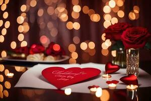 Valentinstag Tag ist ein Tag von Liebe und Romantik, und es ist ein großartig Zeit. KI-generiert foto