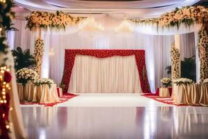 das Hochzeit von Person und Person beim das großartig Ballsaal beim das großartig Hyatt. KI-generiert foto