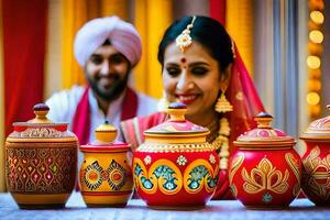 indisch Hochzeit Dekoration Ideen. KI-generiert foto