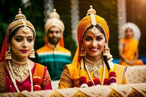 indisch Hochzeit im Bangalore. KI-generiert foto