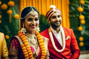 indisch Hochzeit im Mumbai. KI-generiert foto