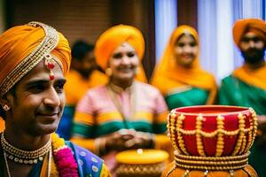 indisch Hochzeit Fotografie im Delhi. KI-generiert foto