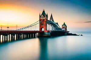 das Turm Brücke im London, England. KI-generiert foto