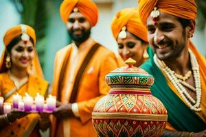 indisch Hochzeit im Mumbai. KI-generiert foto