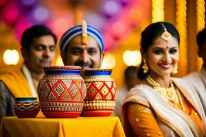 indisch Hochzeit Fotografie im Bangalore. KI-generiert foto