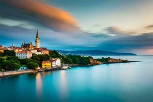 das Stadt von Zagreb, Kroatien. KI-generiert foto