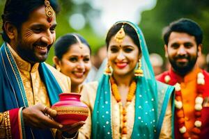 indisch Hochzeit im Bangalore. KI-generiert foto